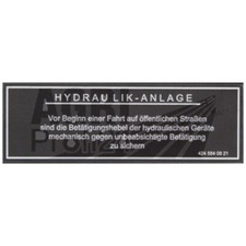 Aufkleber Hydraulikanlage f&uuml;r Unimog Trac 1300 1400 1500 1600 1800