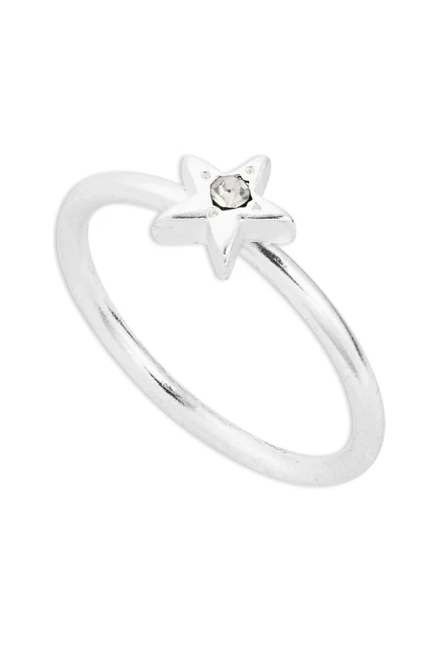 Nuevo anillo delicado Lucky Brand Star 4 piezas Pila en dos tonos/lavanda Foto 4 de 4