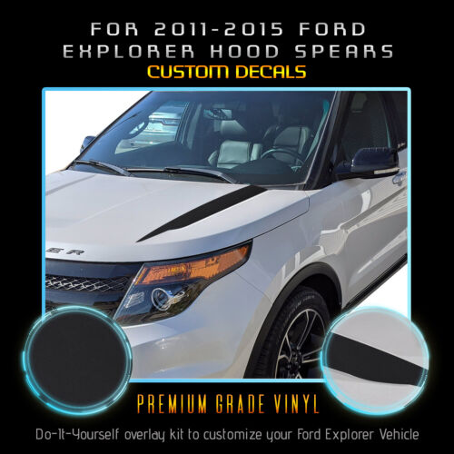 For 2011-2015 Ford Explorer Hood Cowl Spears Stripes Graphic Decal - Matte Vinyl - Picture 6 of 18