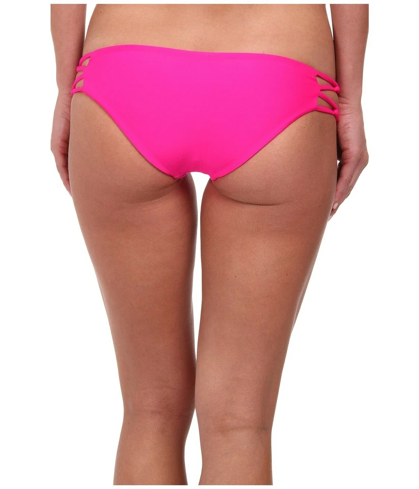 Tori Praver Womens Swimwear Pink Chandak Multi Strap Side Bikini Bottom Size L - Image 2 of 3