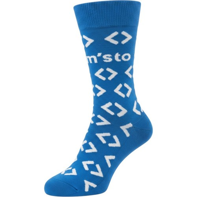 #ad #ad Sams Club Employee Promo Crew Socks Blue White Diamond Pattern Logo Swag $8.99