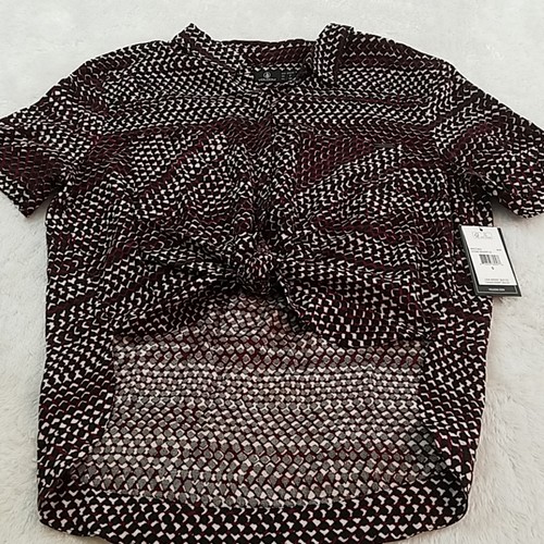 Volcom Top Womens New $45 Small Stone Resort Button Up Tie Front Top - Picture 3 of 8
