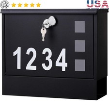 Durable Locking Wall Mounted Mailbox Outdoor Secure Mail Storage System New