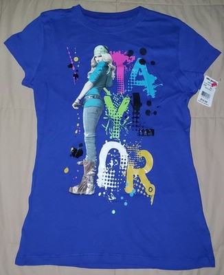 VTG TAYLOR SWIFT L.E.I. T SHIRT JUNIOR WOMENS SMALL 3/5 NEW BLUE CONCERT TOUR