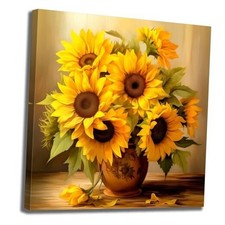 Sunflower Wall Art Sunshine Sunflower Bathroom Decor 12"L x 12"W Artwork 01