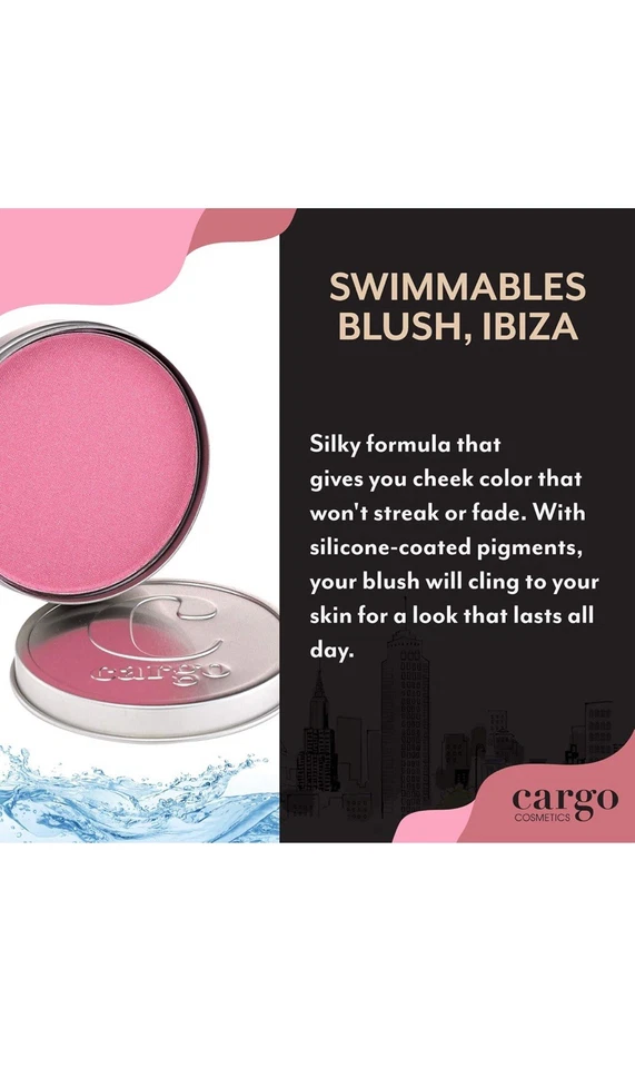 CARGO *RARE* IBIZA Pink Water Resistant Swimmables Blush .37 OZ DISCONTINUED/NIB - Image 2 of 4