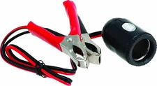 12 VOLT BATTERY POST CLIPS RED POSITIVE BLACK NEGATIVE PLUG ADAPTER CAR BOAT RV