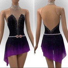 Y-06 Figure Skating Performance Costume - Black and Purple