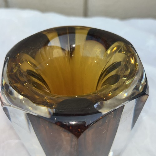 Kosta Boda Lind-Strand Brown Crystal Vase 6 1/2” Vintage Art Glass Vase - Picture 15 of 16