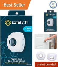 Parent Grip Door Knob Covers - 4 Pack White, Durable  Stylish Safety Solution