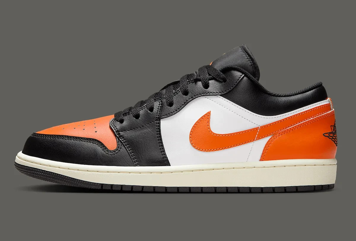 Nike Air Jordan 1 Low Shattered Backboard White Orange Mens Sneakers 553558-081