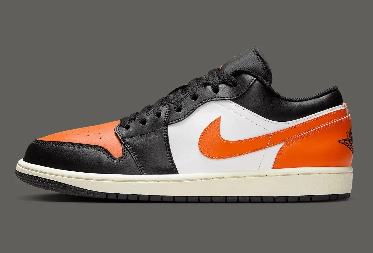 Nike Air Jordan 1 Low Shoe Shattered Backboard Orange Black 553558-081 Men's NEW