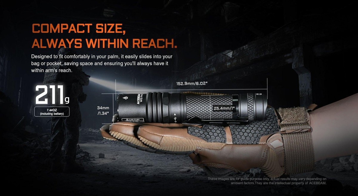 Acebeam W10 Pro LEP Rechargeable Flashlight -700 Lumens, 1425