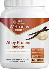 Life Extension Wellness Code Whey Protein Isolate (Vanilla) - Muscle Growth and