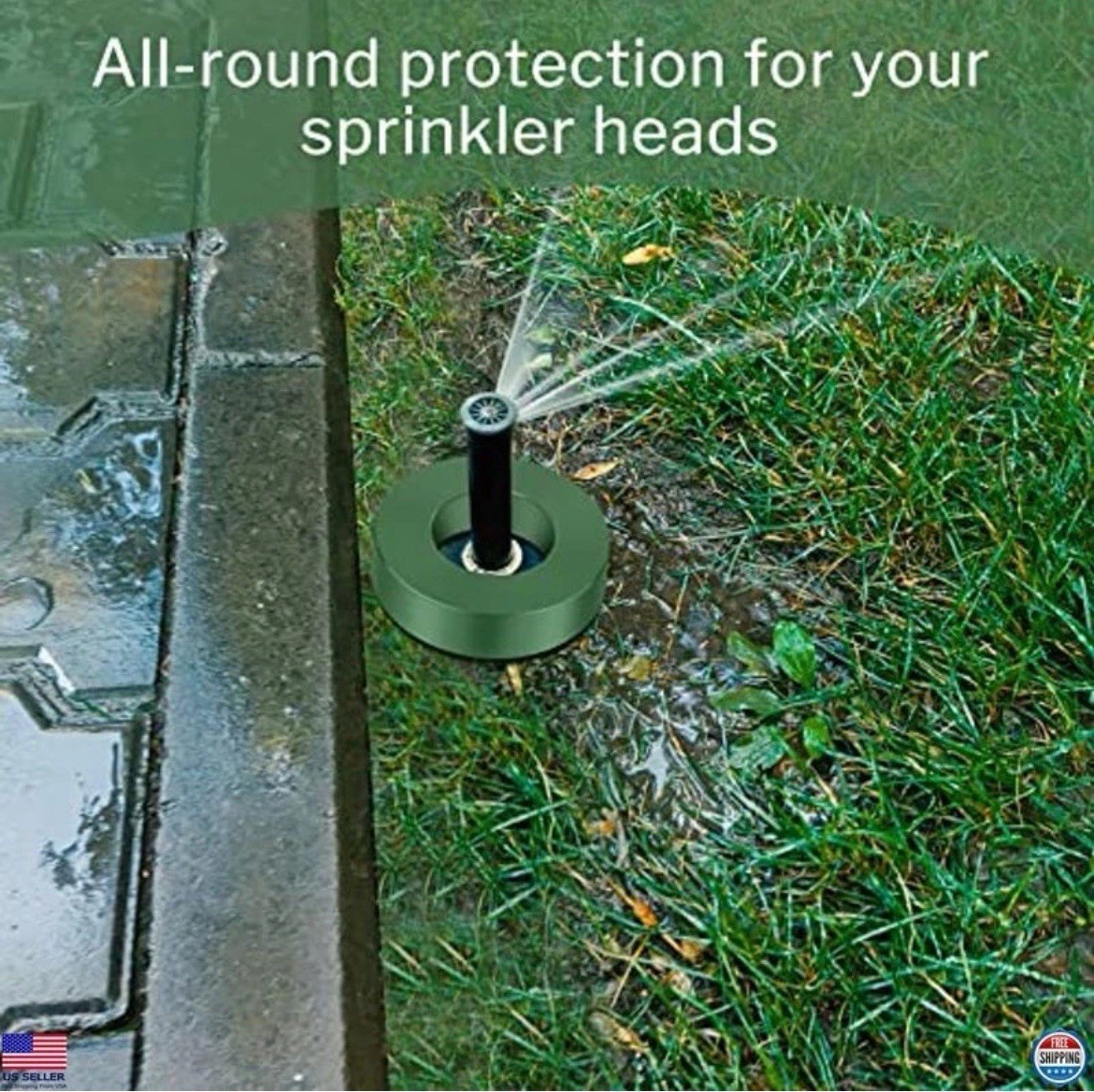 Sprinkler Head Protector Donut Guard 6.3" Green Nylon Ring for Lawn Care