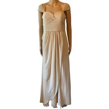 Azazie Bridesmaid/Prom Maxi Dress/Gown Clifton Women’s S/C Ivory Pleated Zip