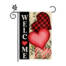 Valentines Day Garden Flag 12x18 Inch vertical Double Sided Love Heart Outside