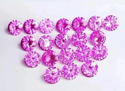 Natural Pink Sapphire 50 Ct Round Cut 19-20  Pcs Loose Gemstone Lot + Free Gift