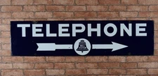 Double Sided Bell System Telephone Porcelain Arrow Sign