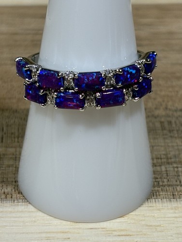 Bomb Party RBP5943 Ring, Linked in Love, Violet Fire Opal/Rhodium Größe 9 - Bild 4 von 7