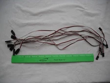 Lot of 7 Black Connector Plug 18" Extension Cables, Wires, RC R/C Airplane Car