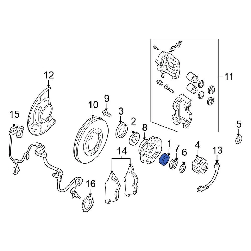 For Nissan Frontier 1998-2004 Nissan 4021550W00 Front Outer Wheel Bearing - Imagem 3 de 4