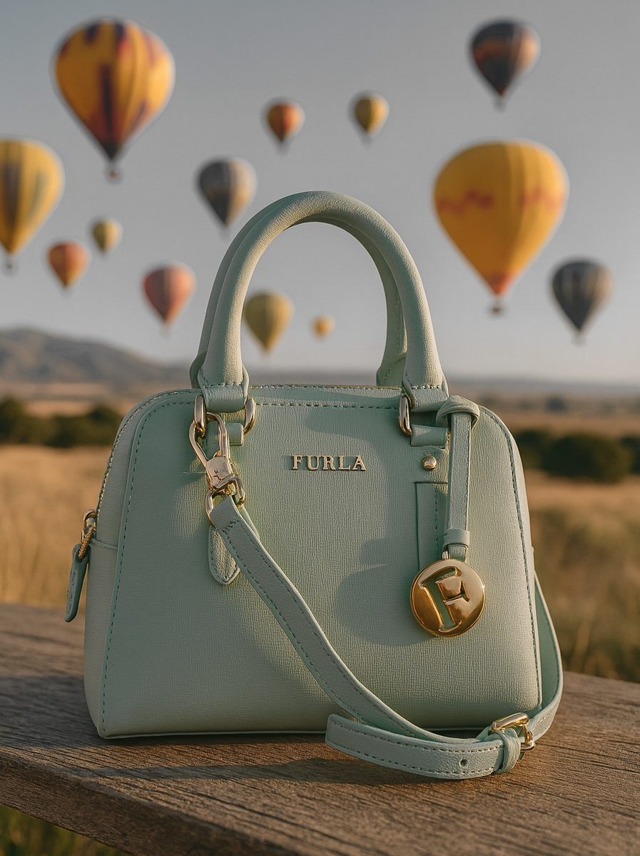 FURLAミントグリーン ハンドバッグ正規品 NEW FURLA Elena Mint Green Leather Mini Satchel/Shoulder/Crossbody