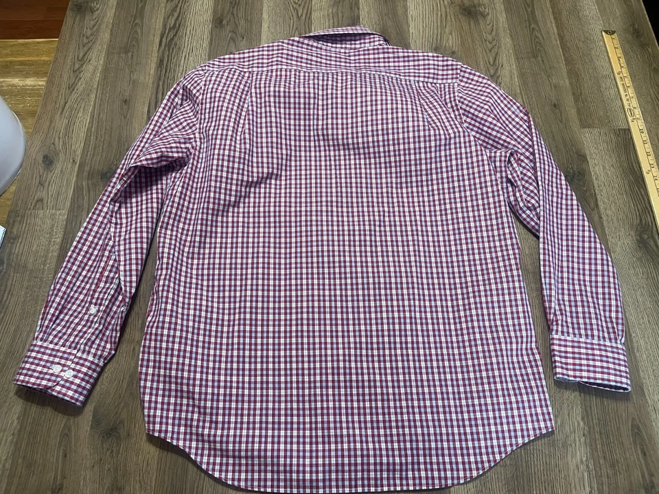Croft & Barrow Shirt, Men's Size 17 34/35, Blue White Red Classic Fit Button Up - Image 2 of 4