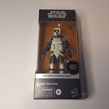 Scout Trooper Carbonized Black Series 6  Star Wars MANDALORIAN MINT W PROTECTOR