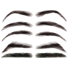 100% human hair crochet false eyebrows False Eyebrows Natural Long Last Makeup
