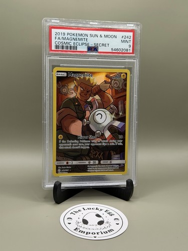 Pokemon PSA 9 MINT Magnemite 242/236 Cosmic Eclipse Full Art Holo 2019 S#6782