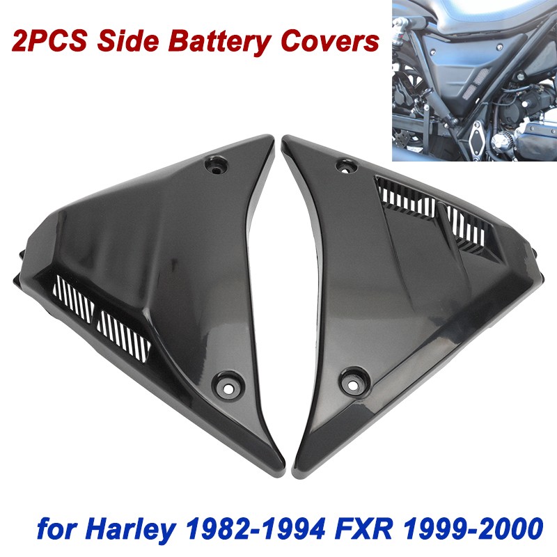ABS Triangle Side Fairing Battery Covers For Harley FXR FXRS FXRP