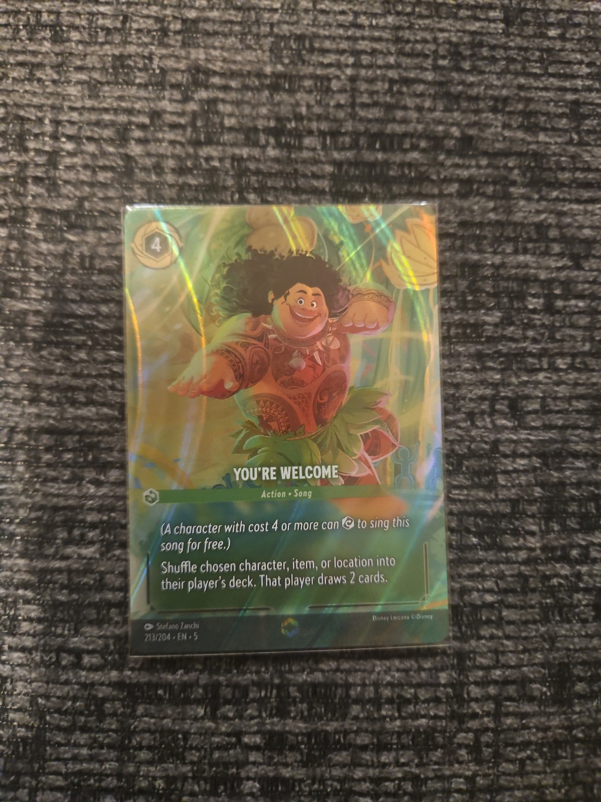 Disney Lorcana Shimmering Skies Enchanted Chapter 5 Card 213/204 You're Welcome