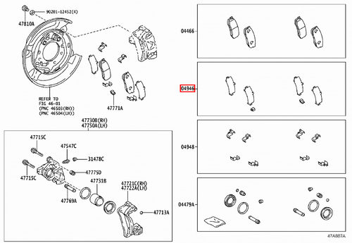 Genuine Toyota 4Runner TRN285 TRN280 GRN285 GRN280 Rear Disc Brake Pad Shim Set - Bild 5 von 9
