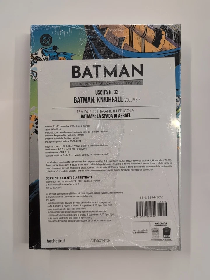 BATMAN LE CRONACHE N. 33 KNIGHTFALL PARTE 2 HACHETTE Edicola NUOVO NOVEMBRE 2025 - Immagine 2 di 4