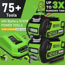 40V 8.0Ah For Greenworks G-MAX Lithium Battery 29472 29462 29252 20202OR Charger