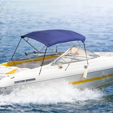 3 Bow Bimini Top Boat Cover 600D Polyester Canopy Alu Frame 170-190cm Wide NEW