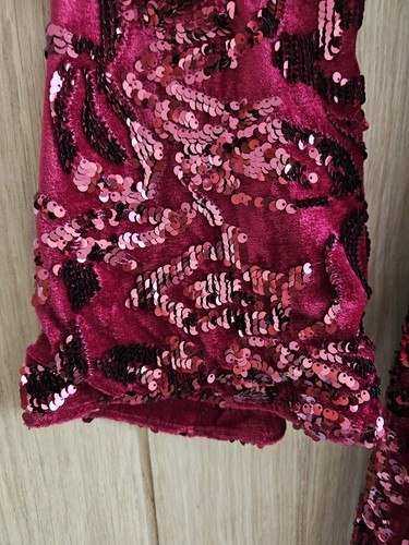 KAREN MILLEN £185 Red Velvet sequin dress Size 14 - New with tags - party dress - Picture 9 of 18