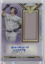 2021 Triple Threads Single Jumbo Relics Amethyst 9/75 Gio Urshela Auto 0g27