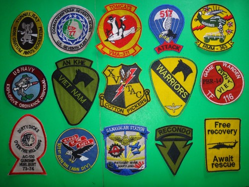 Lot #2: 15 Vietnam War US Army Air Force Navy Marines Patches at $12 each patch