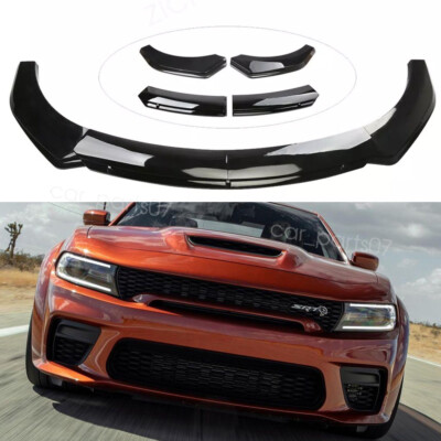 For Dodge Charger SRT 2015-2021 V1 Gloss Black Body Front Bumper Lip Splitter