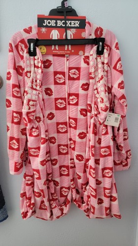Joe Boxer Womens Footie Pajamas Pink Red Lips One Piece Sleepwear Size XL - Picture 24 of 24