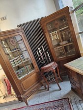 Antiker Eckschrank Vitrine glastür Massiv Um 1900