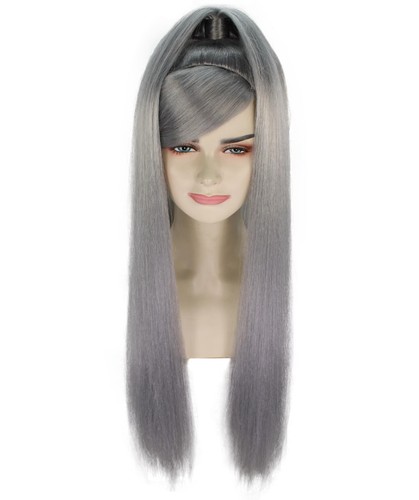HPO Adult Women's Grey American Pop Star High Ponytail Wig,HW-7000 - Picture 7 of 9