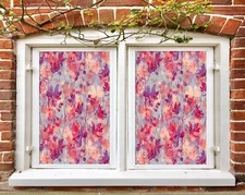 3D Leaves A977 Window Film Print Sticker Cling Stained Glass UV Sinsin
