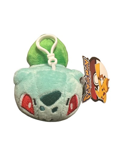 Pokemon Bulbasaur Schlüsselanhänger Plüsch Stofftier Tasche Clip 4" Nintendo Neu mit Etikett