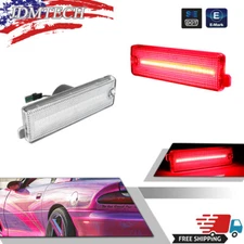 2PC Clear Lens Red LED Side Marker Lights For 1993-2002 Chevy Camaro Rear Bumper