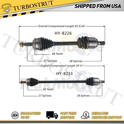 TrakMotive Front CV Axle Shaft fits 2013 2014 2015 Hyundai Sonata 2x