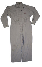 Vintage Para Suit Tan Khaki Belted Full ZIp Jumpsuit Long Sleeve Mens 48 Short