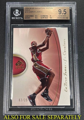 LEBRON JAMES 2005 UPPER DECK SP GAME USED #16 GOLD PARALLEL /25 PSA 9 POP1 - Picture 12 of 24